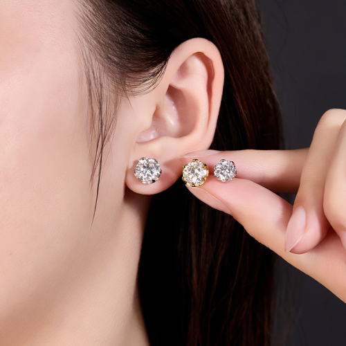 S925 Silver Moissanite Snowflake earrings 1-2CT Customizable moissanite Hip Hop Style Jewelry Personalized rings Valentine Day