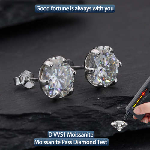 S925 Silver Moissanite Snowflake earrings 1-2CT Customizable moissanite Hip Hop Style Jewelry Personalized rings Valentine Day