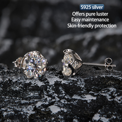 S925 Silver Moissanite Snowflake earrings 1-2CT Customizable moissanite Hip Hop Style Jewelry Personalized rings Valentine Day