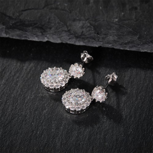 S925 silver moissanite snowflake earrings 1CT customizable moissanite high-end fashion style jewelry personalized earrings Valentine's Day