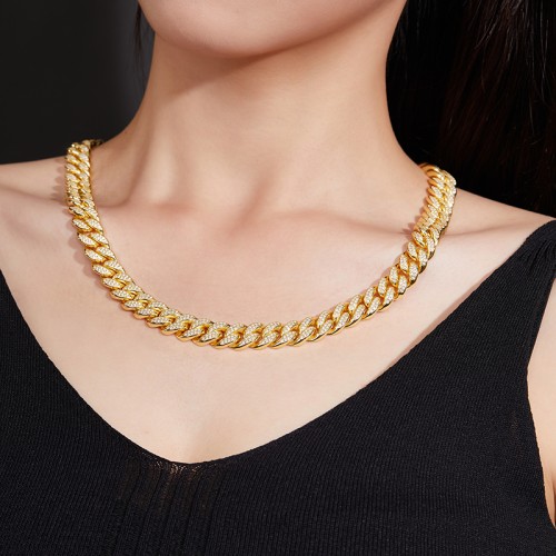 S925 Silver Moissanite Cuban link Necklaces 18-24inch HipHop Style Jewelry Personalized customization Valentine Day Gift