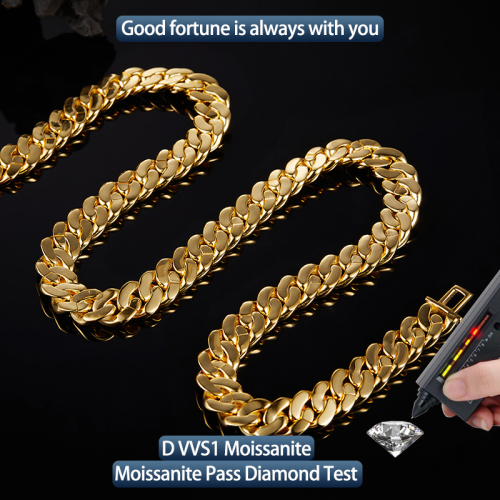 S925 Silver Moissanite Cuban link Necklaces 18-24inch HipHop Style Jewelry Personalized customization Valentine Day Gift 