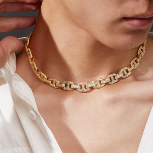 S925 Silver Moissanite Button Cuban link Necklaces 16-24inch HipHop Style Jewelry Personalized customization Valentine Day Gift