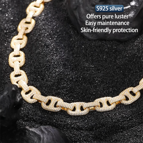 S925 Silver Moissanite Button Cuban link Necklaces 16-24inch HipHop Style Jewelry Personalized customization Valentine Day Gift