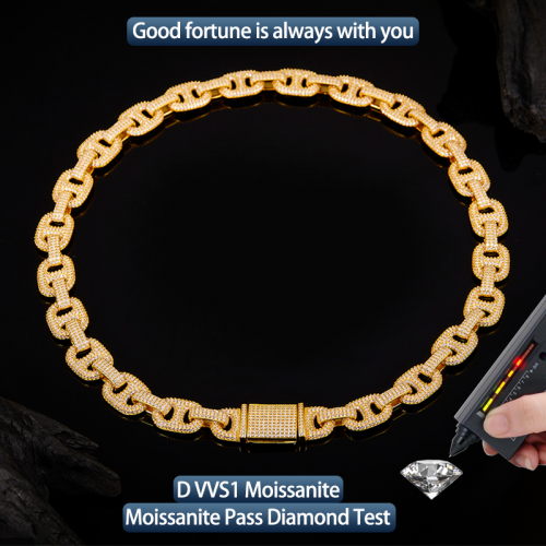 S925 Silver Moissanite Button Cuban link Necklaces 16-24inch HipHop Style Jewelry Personalized customization Valentine Day Gift 