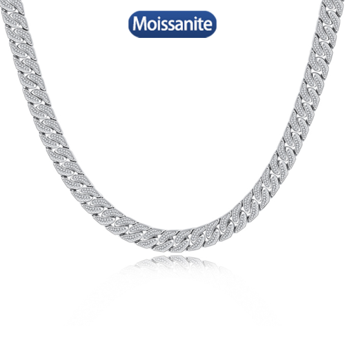 S925 Silver Moissanite Cuban link Necklaces 17-24inch HipHop Style Jewelry Personalized customization Valentine Day Gift