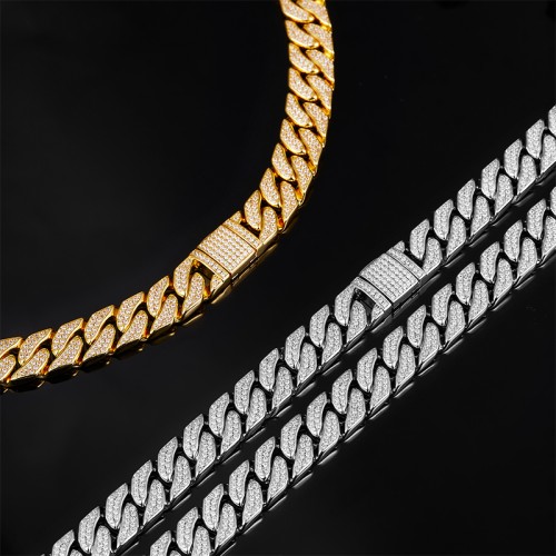 S925 Silver Moissanite Cuban link Necklaces 17-24inch HipHop Style Jewelry Personalized customization Valentine Day Gift