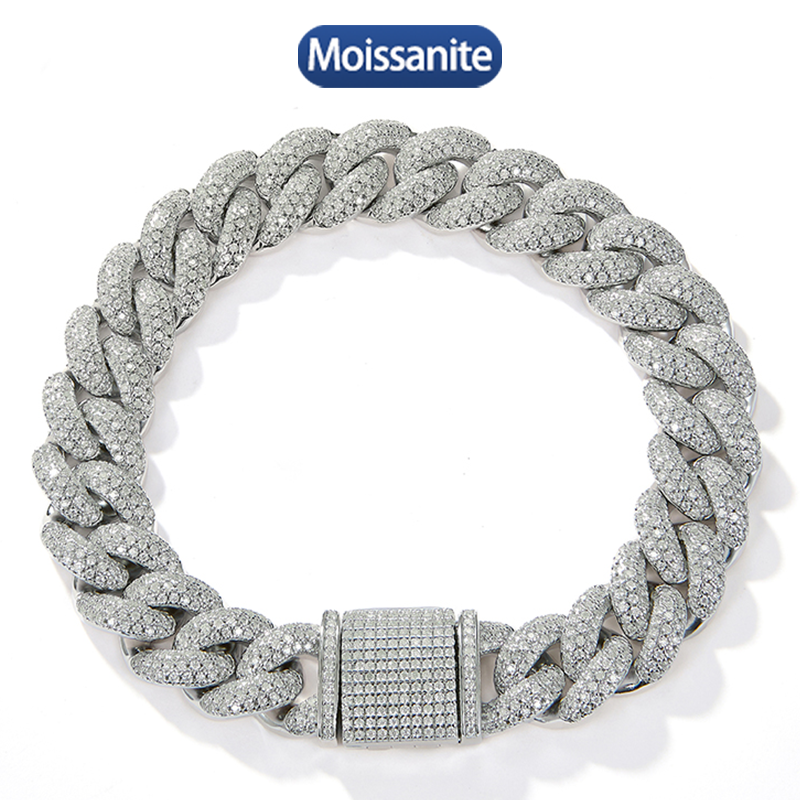 S925 silver moissanite tennis bracelet necklace 6.5-24 inche full diamond hip-hop style jewelry personalized customization