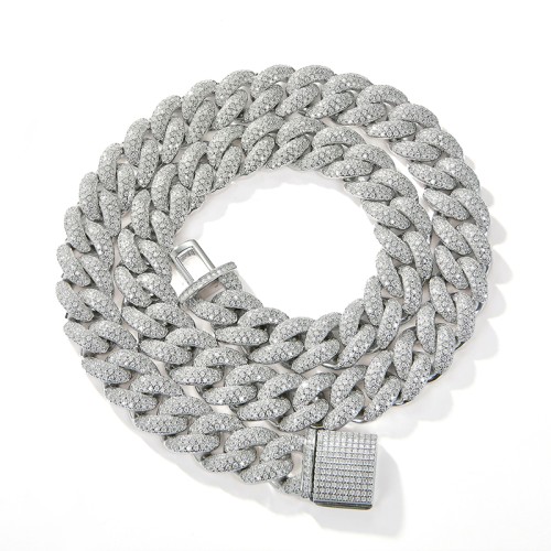 S925 silver moissanite tennis bracelet necklace 6.5-24 inche full diamond hip-hop style jewelry personalized customization 