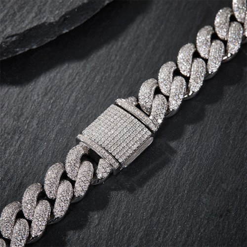 S925 silver moissanite tennis bracelet necklace 6.5-24 inche full diamond hip-hop style jewelry personalized customization