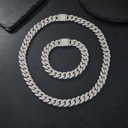 S925 silver moissanite tennis bracelet necklace 6.5-24 inche full diamond hip-hop style jewelry personalized customization