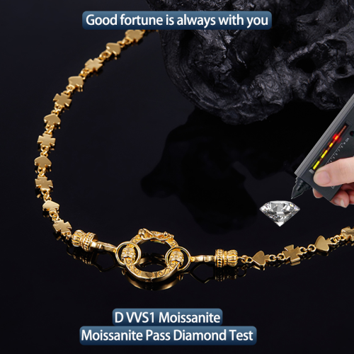 S925 Silver Moissanite Circular collarbone necklace Certified Hip Hop Style Jewelry Personalized customization Valentine's Day
