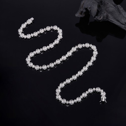 S925 Silver Moissanite Sun Flower Necklace 18-22inch HipHop Style Jewelry Personalized customization Valentine's Day Gift