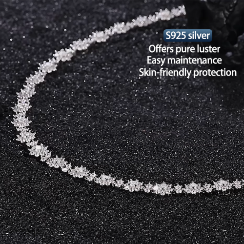 S925 Silver Moissanite Sun Flower Necklace 18-22inch HipHop Style Jewelry Personalized customization Valentine's Day Gift 