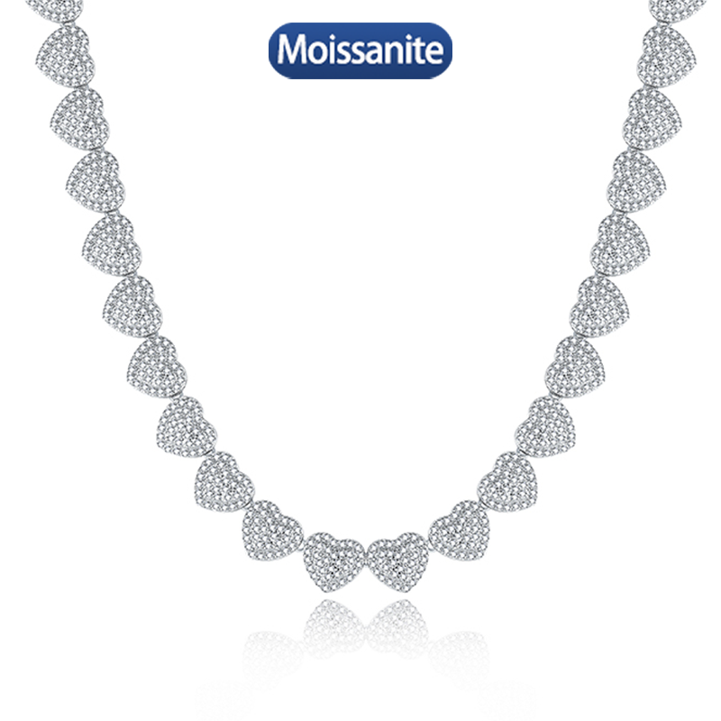 S925 Silver Moissanite Cuban link Necklaces 16-24inch HipHop Style Jewelry Personalized customization Valentine's Day Gift