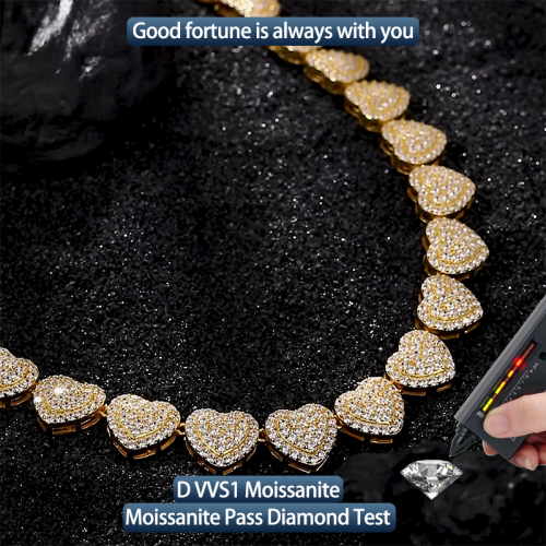 S925 Silver Moissanite Cuban link Necklaces 16-24inch HipHop Style Jewelry Personalized customization Valentine's Day Gift