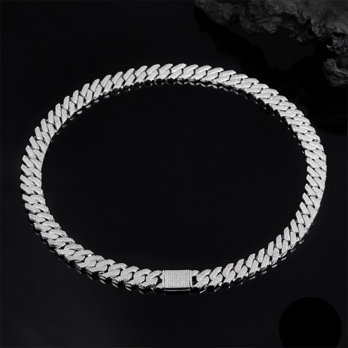 S925 Silver Moissanite Cuban link Bracelet 18-24inch HipHop Style Jewelry Personalized customization Valentine Day Gift