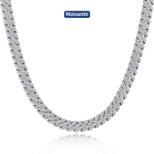 S925 Silver Moissanite Cuban link Bracelet 18-24inch HipHop Style Jewelry Personalized customization Valentine Day Gift