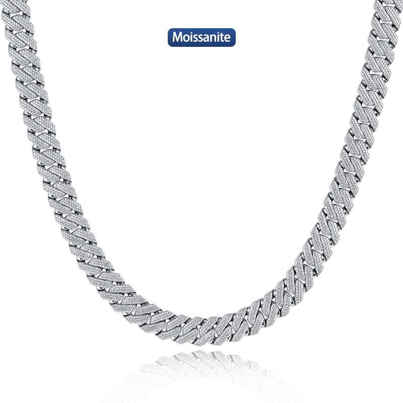 S925 Silver Moissanite Cuban link Bracelet 18-24inch HipHop Style Jewelry Personalized customization Valentine Day Gift