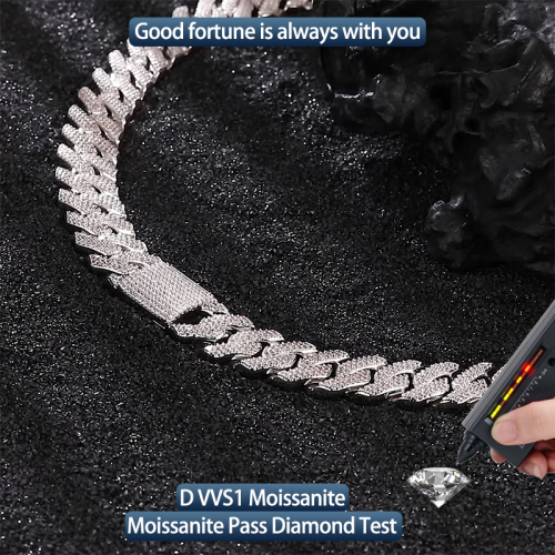 S925 Silver Moissanite Cuban link Bracelet 18-24inch HipHop Style Jewelry Personalized customization Valentine Day Gift 