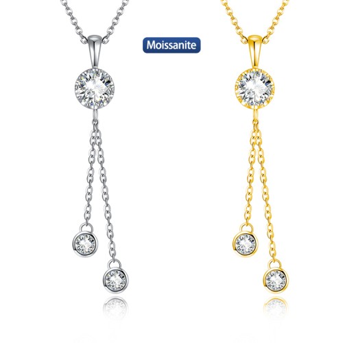 S925 Silver Moissanite Clover Pendant 1.6CT Certified Hip Hop Style Jewelry Personalized customization Valentine Day Gift