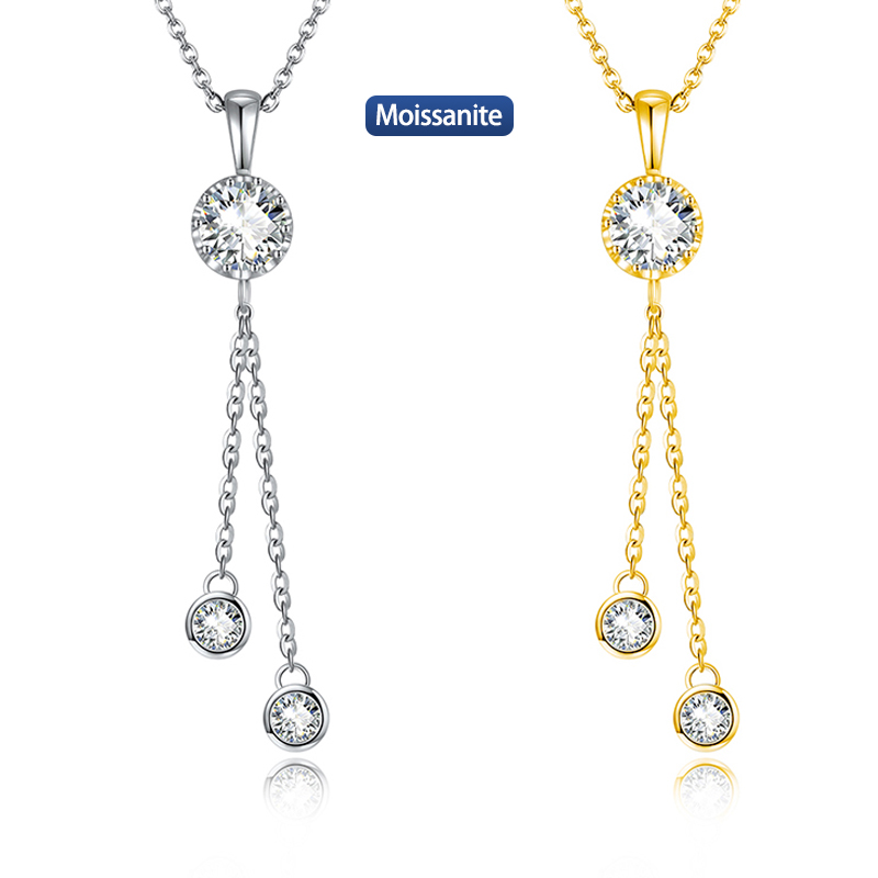 S925 Silver Moissanite Clover Pendant 1.6CT Certified Hip Hop Style Jewelry Personalized customization Valentine Day Gift