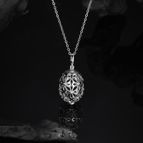 S925 Silver Moissanite Egg filigree Pendants 0.1CT Certified Hip Hop Style Jewelry Personalized rings Valentine Day Gift