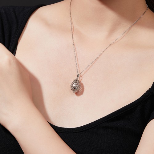 S925 Silver Moissanite Egg filigree Pendants 0.1CT Certified Hip Hop Style Jewelry Personalized rings Valentine Day Gift