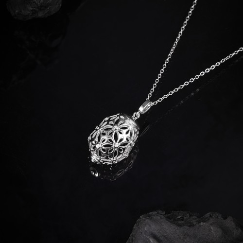 S925 Silver Moissanite Egg filigree Pendants 0.1CT Certified Hip Hop Style Jewelry Personalized rings Valentine Day Gift
