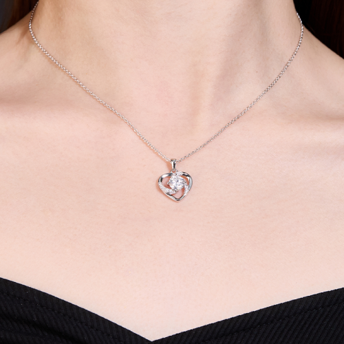 S925 Silver Moissanite Love Setting Pendants 1CT Customizable moissanite Hip Hop Style Jewelry Personalized rings Gift