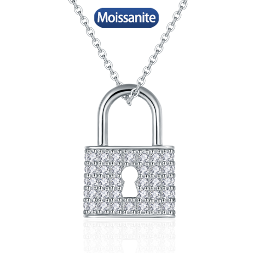 S925 Silver Moissanite Love Lock Pendants 1.1CT Customizable moissanite Hip Hop Style Jewelry Personalized rings Valentine Day