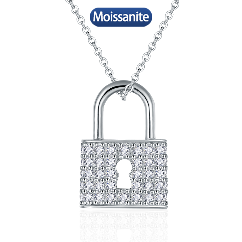 S925 Silver Moissanite Love Lock Pendants 1.1CT Customizable moissanite Hip Hop Style Jewelry Personalized rings Valentine Day