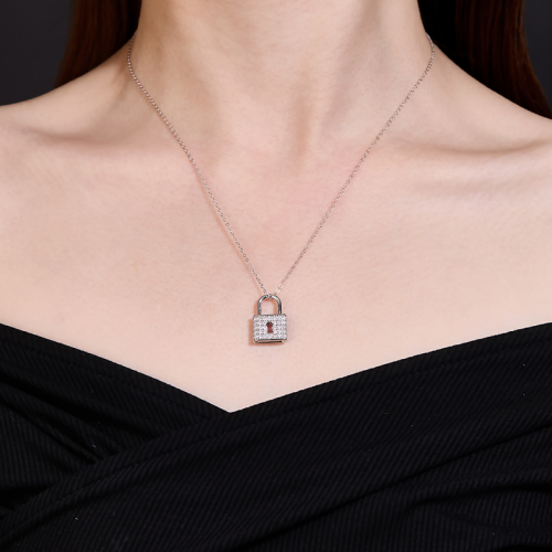 S925 Silver Moissanite Love Lock Pendants 1.1CT Customizable moissanite Hip Hop Style Jewelry Personalized rings Valentine Day