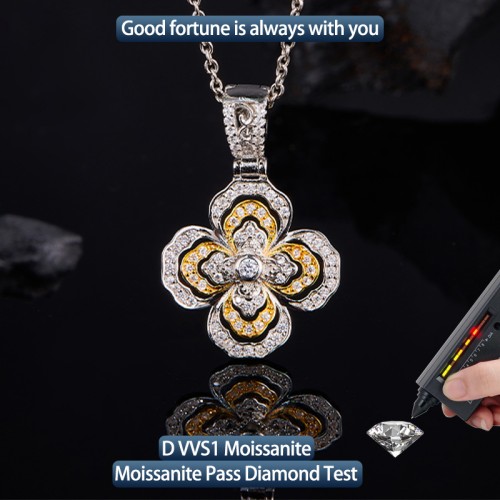 S925 Silver Moissanite Sunflower Pendants 0.3CT D VVS1 Certified Valentine Day 2025 Gift Hip Hop Style Jewelry A surprise gift 