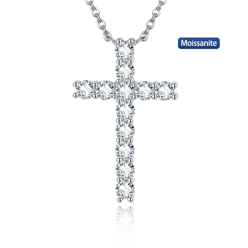 S925 Silver Moissanite Crucifixion Pendant 1.2CT Certified Hip Hop Style Jewelry Personalized rings Valentine Day Gift