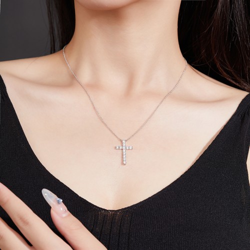 S925 Silver Moissanite Crucifixion Pendant 1.2CT Certified Hip Hop Style Jewelry Personalized rings Valentine Day Gift