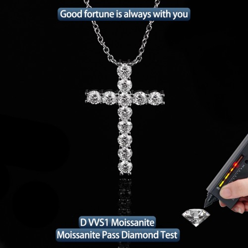 S925 Silver Moissanite Crucifixion Pendant 1.2CT Certified Hip Hop Style Jewelry Personalized rings Valentine Day Gift 