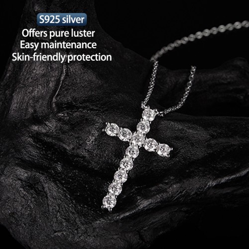 S925 Silver Moissanite Crucifixion Pendant 1.2CT Certified Hip Hop Style Jewelry Personalized rings Valentine Day Gift