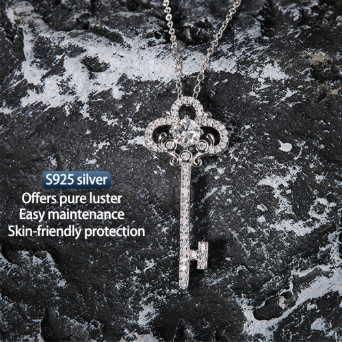 S925 Silver Moissanite Love key Pendants 1CT Certified Hip Hop Style Jewelry Personalized customization Valentine Day Gift