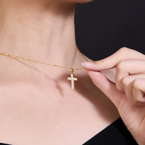 S925 Silver Moissanite 2.5mm 1CT Cross Pendant High Texture The Fast and the Furious Same Style European and American Explosive