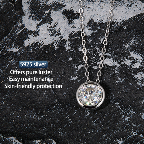 S925 Silver Moissanite Bezel Setting Pendants 1-2.5CT Customizable moissanite Hip Hop Style Jewelry Personalized rings Gift