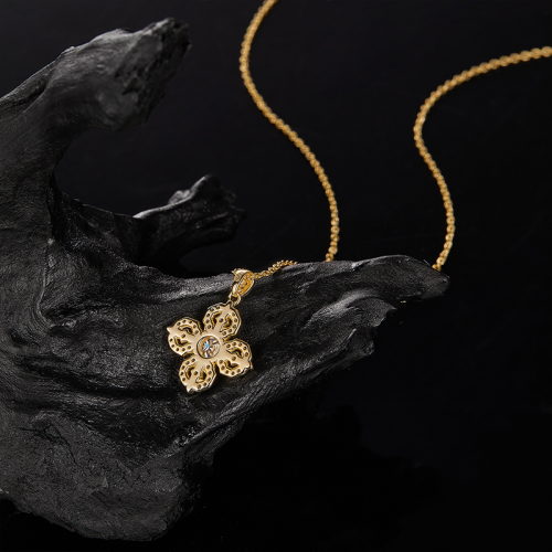 S925 Silver Moissanite Cross Pendant GRA Certificate Electroplating 18k Exquisite Fashion Light Luxury Design Women Necklace