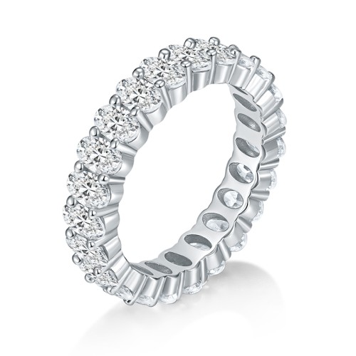 S925 Silver Zircon elliptical Ring 6CT Customizable moissanite Hip Hop Style Jewelry Personalized rings Valentine's Day Gift