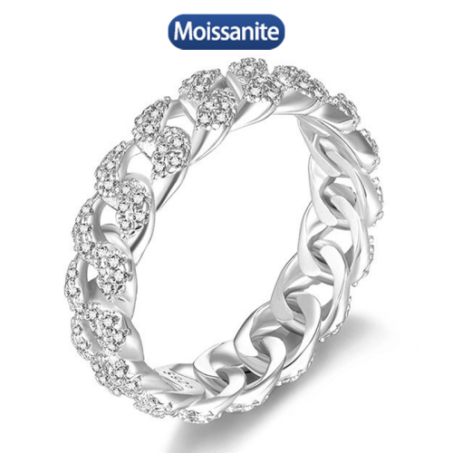 S925 silver all moissanite 0.9mm ring GRA certified electroplated 18kD color VVS1 diamond wedding ring women's exquisite jewelry