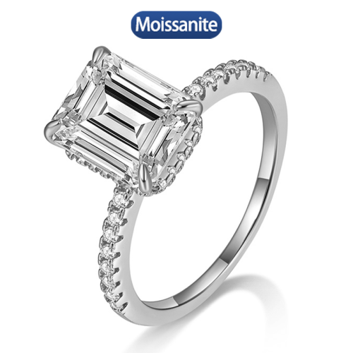 S925 silver all moissanite 1-4CT ring GRA certified electroplated 18kD color VVS1 diamond wedding ring women's exquisite jewelry 
