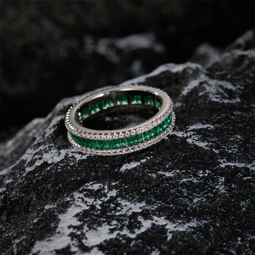S925 Silver Full Zircon 0.9mm Ring GRA Certified Electroplated 18kD Color VVS1 Diamond Wedding Ring Women Exquisite Jewelry