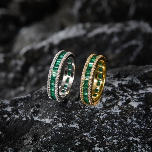 S925 Silver Full Zircon 0.9mm Ring GRA Certified Electroplated 18kD Color VVS1 Diamond Wedding Ring Women Exquisite Jewelry