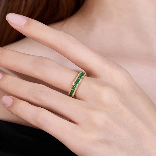 S925 Silver Full Zircon 0.9mm Ring GRA Certified Electroplated 18kD Color VVS1 Diamond Wedding Ring Women Exquisite Jewelry