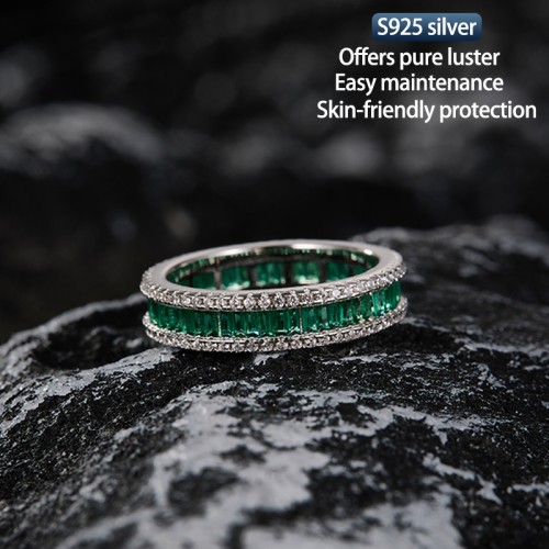 S925 Silver Full Zircon 0.9mm Ring GRA Certified Electroplated 18kD Color VVS1 Diamond Wedding Ring Women Exquisite Jewelry