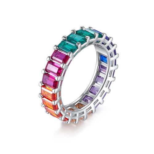 S925 silver all moissanite 4 * 3mm ring GRA certified electroplated 18kD color VVS1 diamond wedding ring for men and women exquisite jewelry 